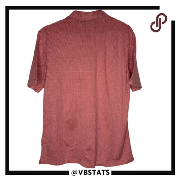 Masters Collection‎ Men's Knit Checkered Pima Cotton Polo Shirt Pink Size Large - Picture 2 of 8